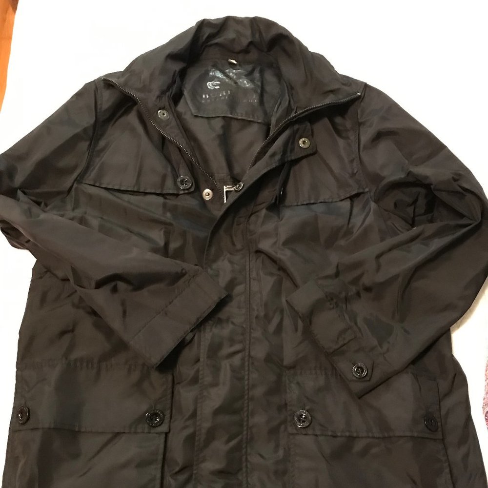 Burberry Rain Jacket/Windbreaker with Roll-Up Hood